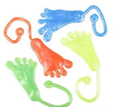 Bulk Toys - Party Favors - 60 Pc Wacky Fun Stretchy Sticky Fingers Toy Assortment Includes; Large Glitter Sticky Hands, 12 Sticky Feet, Wall Climbing Men, & Sticky Lizards, Stocking Stuffers