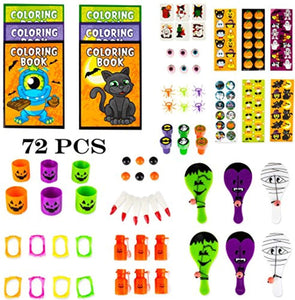 Halloween Toys Party Favors Mega Assorted Halloween Trick or Treat Bag Fillers 72 Halloween Themed Assorted Toys