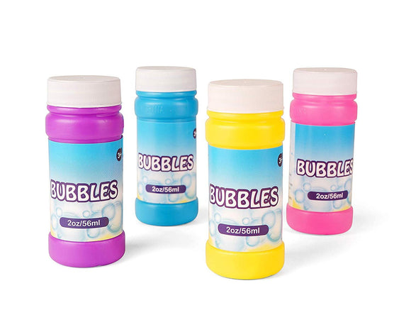 Neliblu Bulk Party Bubbles - 12 Pack 2 Oz Bubble Bottles with Wands - Summer Fun Toys, Party Favors, Goody Bag Stuffers Assorted Colors
