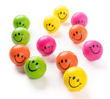 Be Happy! Neon Colored Smile Funny Face Stress Ball - Happy Smiley Face Squishies Toys Stress Balls Bulk Pack of 12 Relaxable 2.5" Stress Relief Smile Squeeze Balls Fun Toys