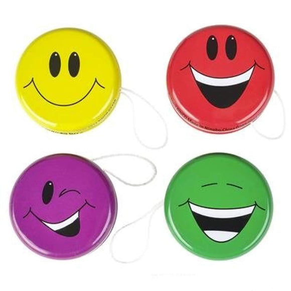 Neliblu Happy Face Smiley Yo-Yos Fun Party Favors, 2