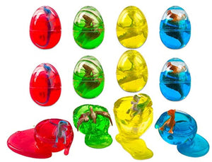 Slime Putty Toy Filled Easter Eggs - With Dinosaur Surprise Toy - 2.5" Surprise Eggs - Perfect For Easter Hunts - Easter Basket Stuffers - Bulk Pack of 12 by Neliblu