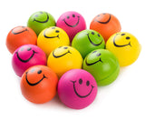 Be Happy! Neon Colored Smile Funny Face Stress Ball - Happy Smiley Face Squishies Toys Stress Balls Bulk Pack of 12 Relaxable 2.5" Stress Relief Smile Squeeze Balls Fun Toys