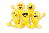Emoji Smiley Face Bendable Figures - Bulk pack of 12 4.5"