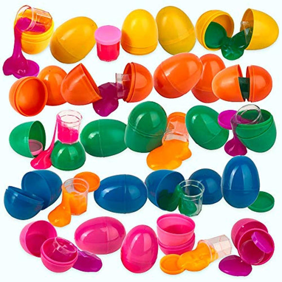 Slime Putty Toy Filled Easter Eggs - 25 Bright and Colorful 2.5