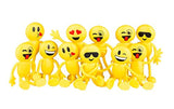 Emoji Smiley Face Bendable Figures - Bulk pack of 12 4.5"