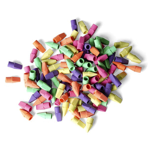 Neliblu Neon Pencil Top Erasers Bulk Pack 120 Assorted Colors Pencil Eraser Caps