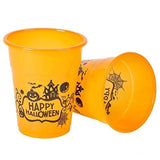 Happy Halloween Plastic Party Disposable Cups - Bulk Pack of 50, 6", 8oz. Orange Cups