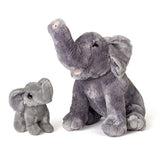Mom And Baby Elephants Plush Toys 2 Stuffed Elephants 11" and 5.5" By Hands On Learning - Super Soft Stuffed Mom and Calf - Stuffed Animals - Animal Themed Party Accessory - Educational Toy