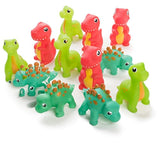 12 Pack Squirting Bath Toys 3" Rubber Dinosaur Squirts Baby and Children Bath Toys in Assorted Vivid Colors 1 Dozen