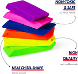 Incredible Value Premium Pencil Erasers Bright Neon Chiseled Erasers Bulk 48 Pack